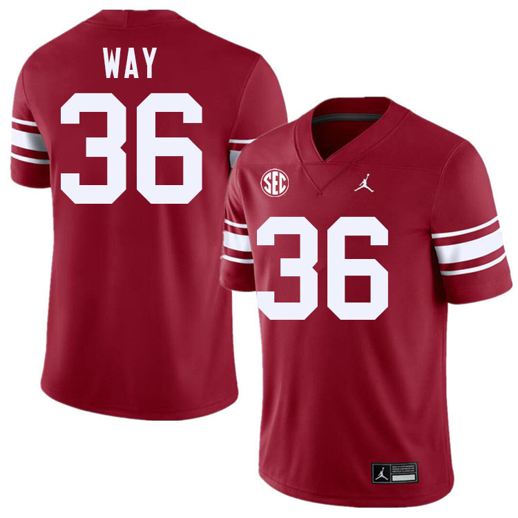 Oklahoma Sooners #36 Tress Way College Football Jerseys,Uniforms-Throwback